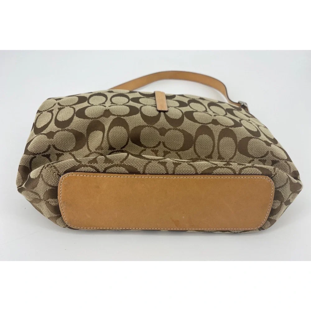 Coach Hampton Signature Tan Khaki 6091 Shoulder Handbag Purse - Picture 11 of 11